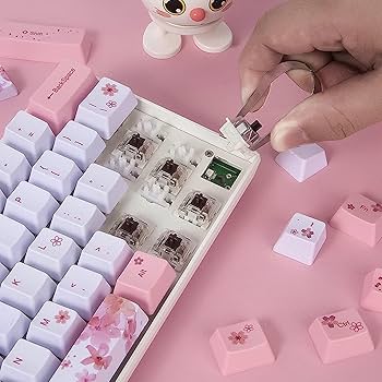 Amazon | ZMX チェリーブロッサムピンク メカニカルキーボード